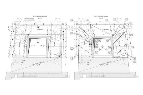 Lépcső tervezés - vízszintes metszet