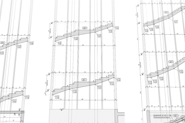 Lépcső tervezés - külső függőleges metszet